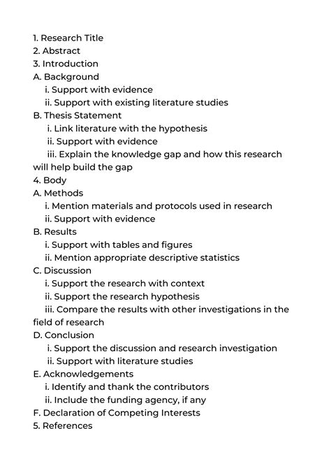 Read Online Research Paper Outline Template Elementary 