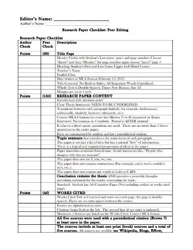Full Download Research Paper Peer Edit Checklist 