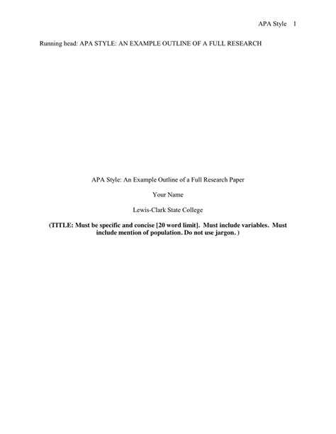 Read Research Paper Proposal Example Apa 