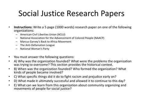 Read Research Paper Social Justice 