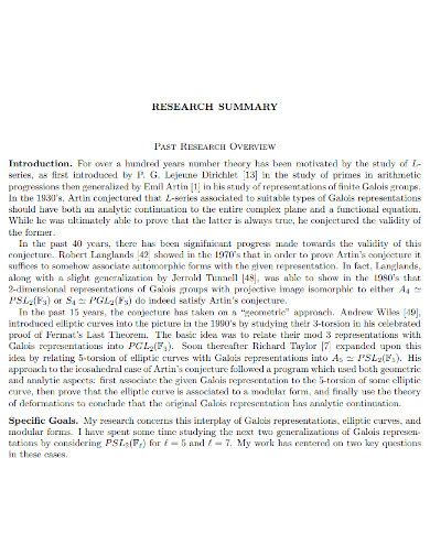 Full Download Research Paper Summary Examples 