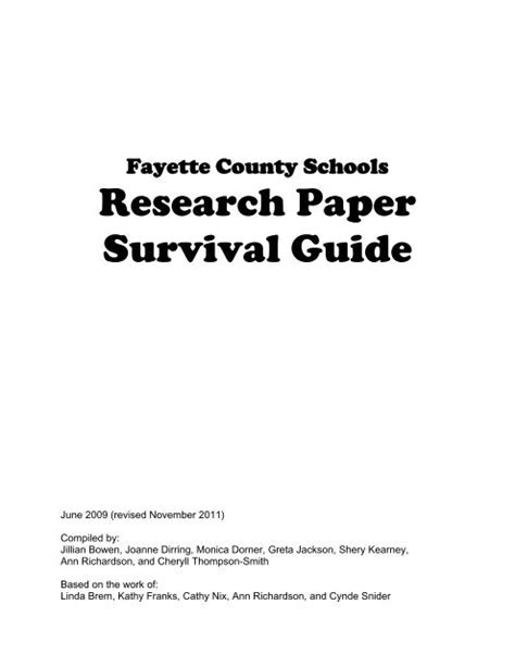 Read Research Paper Survival Guide 