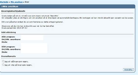 reserv antagning