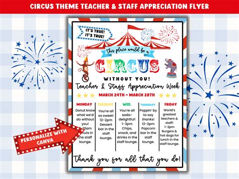 resident appreciation flyers circus theme