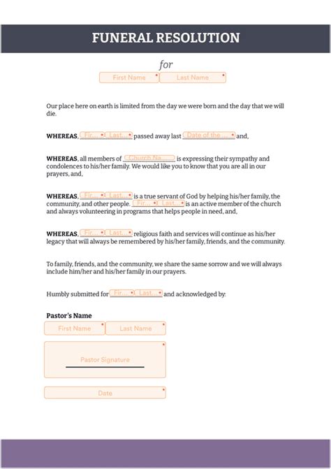 Download Resolution Template For Funeral 