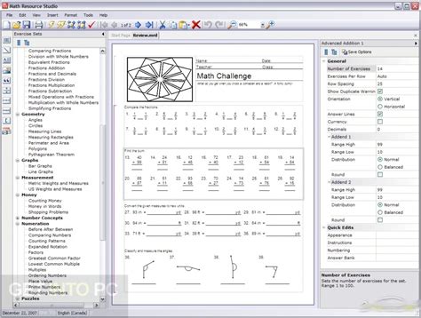 Resource Creation Software Schoolhouse Technologies Mathmatics Worksheet Factory - Mathmatics Worksheet Factory