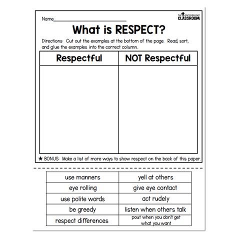 Respect Worksheet For 2nd Grade   Respect Worksheet Teacher Made Twinkl - Respect Worksheet For 2nd Grade