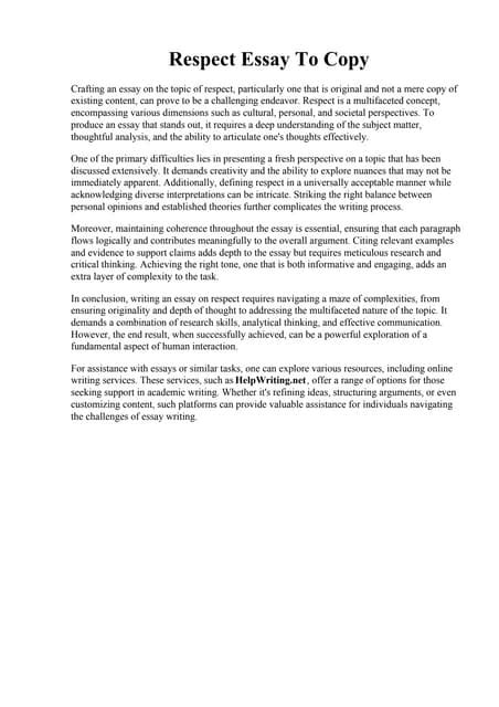 Download Respect Paper To Copy 