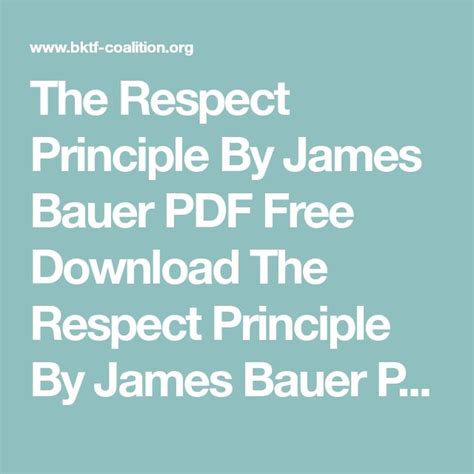 Download Respect Principle Guide Bauer 