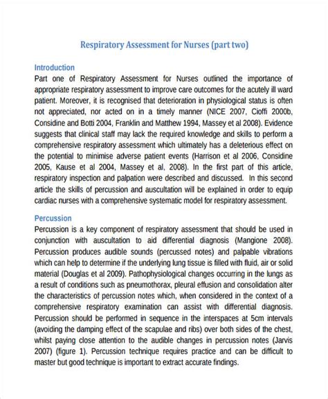 Full Download Respiratory Assessment Documentation Example 