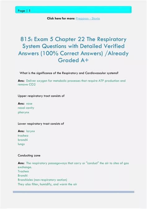 Download Respiratory System Chapter Test Answers 