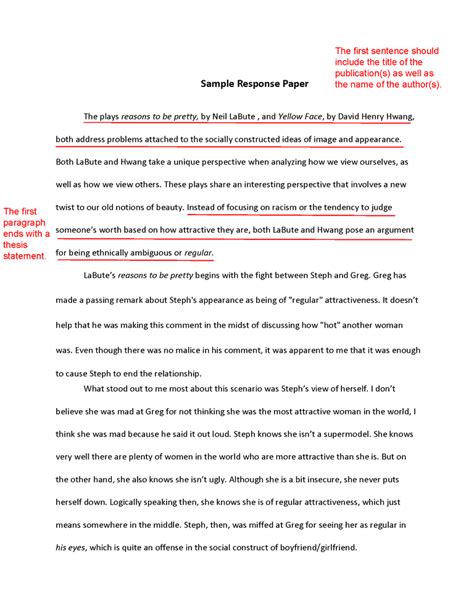 Read Response Paper Sample 