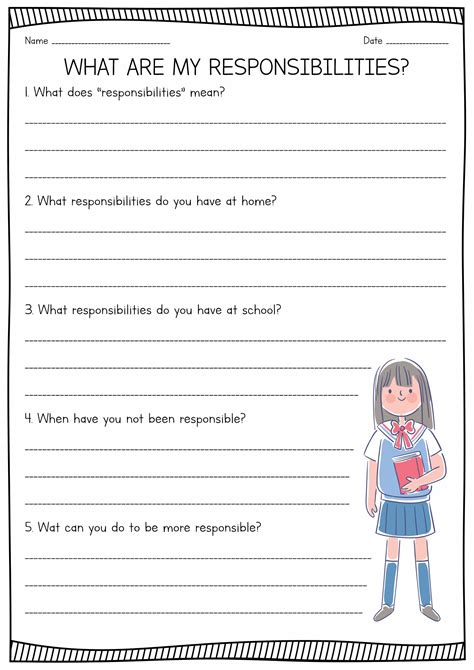Responsibility Worksheets Responsibility Worksheet For Kids - Responsibility Worksheet For Kids