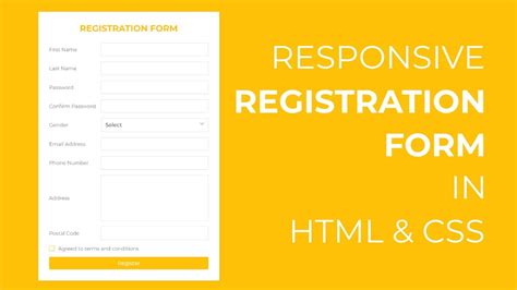 responsive html registration form