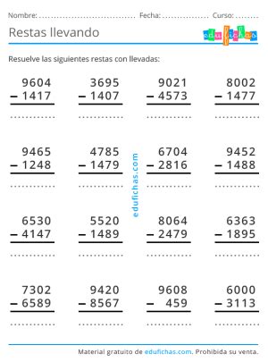 Restas De 4 Cifras