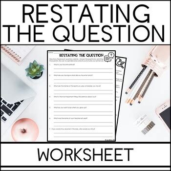 Restate Questions Workshet Teaching Resources Tpt Restating The Question Worksheet - Restating The Question Worksheet