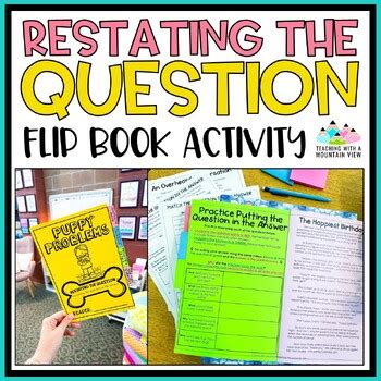 Restating The Question Lesson Comprehension Flip Book Activity Restating The Question Worksheet 3rd Grade - Restating The Question Worksheet 3rd Grade