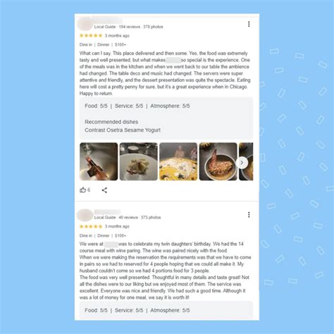 Restaurant Review Example
