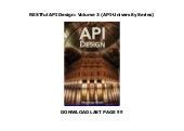 Full Download Restful Api Design Volume 3 Api University Series 