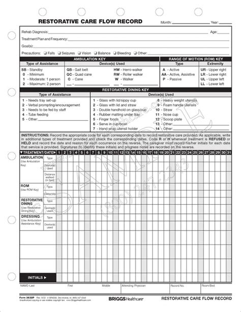 Restorative Aide Documentation Sample Form
