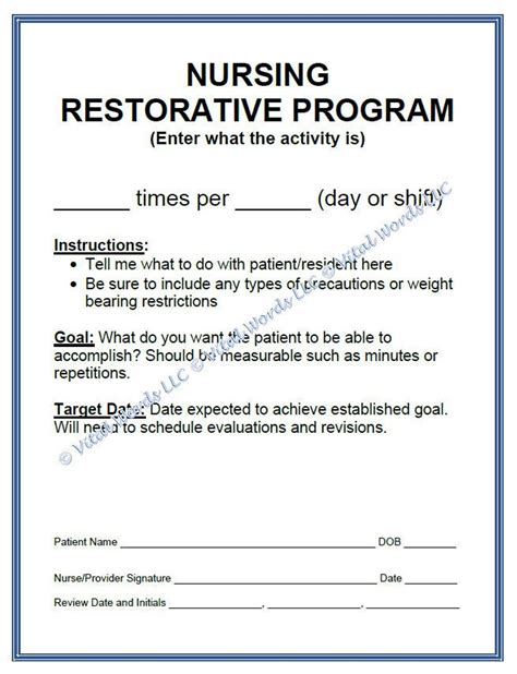 Read Online Restorative Nursing Documentation Examples 