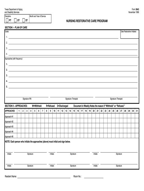 Download Restorative Nursing Documentation Forms 
