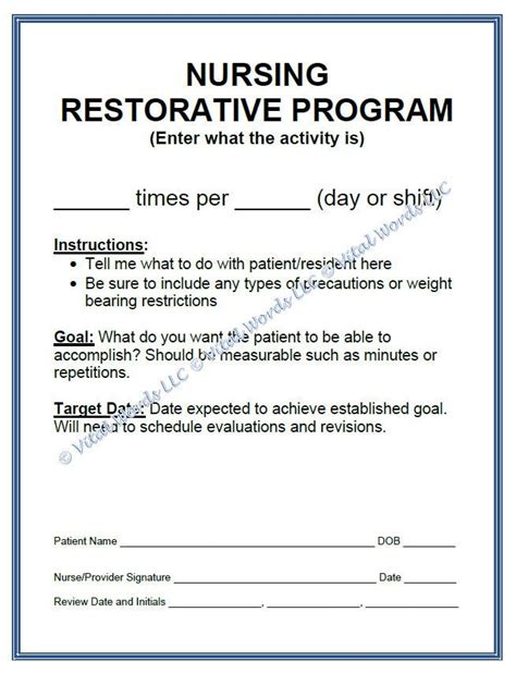 Read Online Restorative Nursing Documentation Long Term Care 