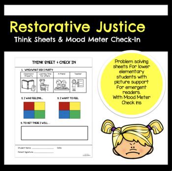Restoritive Justice Teaching Resources Tpt Restorative Justice Reflection Sheet - Restorative Justice Reflection Sheet