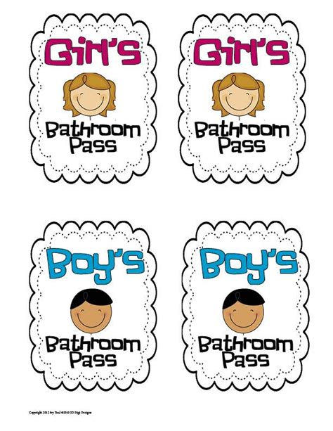 Restroom Passes Printable