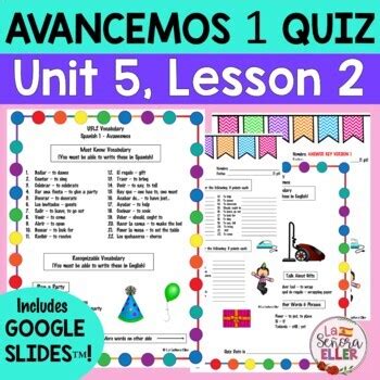 Results For Avancemos 1 Unit 5 Lesson 1 Avancemos 1 Worksheet Answers - Avancemos 1 Worksheet Answers