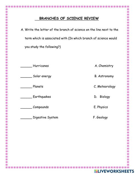 Results For Branches Of Science Work Sheet Tpt Branches Of Earth Science Worksheet - Branches Of Earth Science Worksheet
