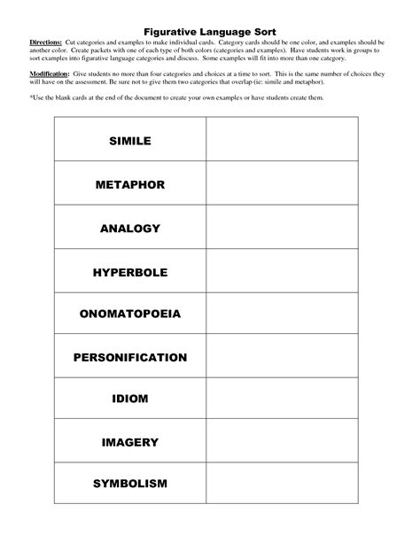 Results For Figurative Language Worksheets Middle School Tpt Metaphor Worksheet For Middle School - Metaphor Worksheet For Middle School