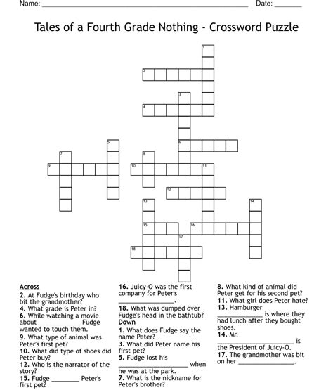 Results For Free Fourth Grade Crossword Puzzles Tpt Crossword Puzzle 4th Grade - Crossword Puzzle 4th Grade