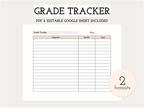Results For Grade Tracker For Students Tpt Grade Tracker Worksheet For Students - Grade Tracker Worksheet For Students