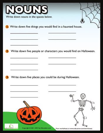Results For Halloween Nouns Worksheets Tpt Halloween Nouns Worksheet - Halloween Nouns Worksheet