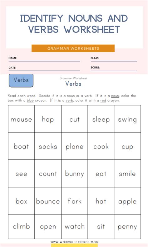 Results For Identifying Nouns And Verbs Worksheets Freebie Identifying Nouns And Verbs Worksheet - Identifying Nouns And Verbs Worksheet