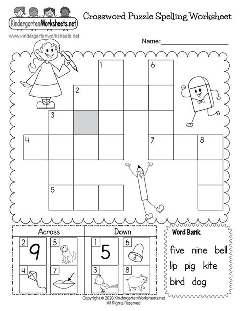 Results For Kindergarten Crossword Tpt Kindergarten Crosswords - Kindergarten Crosswords