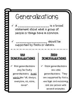 Results For Making Generalization Tpt Making Generalizations Worksheets 6th Grade - Making Generalizations Worksheets 6th Grade