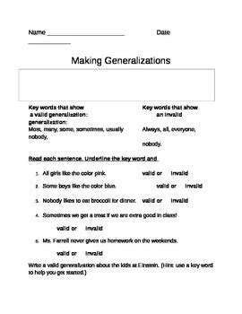 Results For Making Generalizations Practice Tpt Making Generalizations Worksheets 5th Grade - Making Generalizations Worksheets 5th Grade