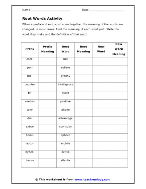 Results For Middle School Root Words Tpt Root Words Worksheet Middle School - Root Words Worksheet Middle School