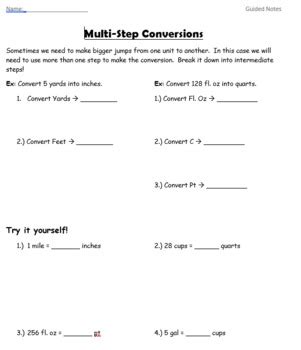 Results For Multi Step Unit Conversion Chemistry Worksheet Multi Step Conversions Worksheet - Multi Step Conversions Worksheet