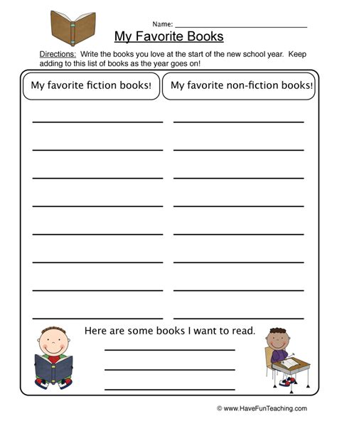 Results For My Favorite Book Workshhet Tpt My Favorite Book Worksheet - My Favorite Book Worksheet