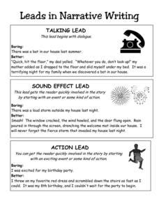 Results For Narrative Writing Leads Tpt Writing Leads Worksheet - Writing Leads Worksheet