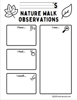 Results For Nature Walk Observations Tpt Nature Walk Observation Sheet - Nature Walk Observation Sheet