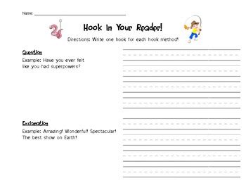 Results For Practice Writing Hooks Tpt Writing A Hook Worksheet - Writing A Hook Worksheet