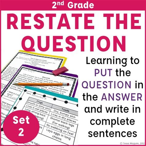 Results For Restate The Question Practice Worksheets Tpt Restating Questions Worksheet - Restating Questions Worksheet
