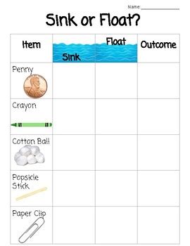 Results For Sink Or Float Tpt Sink Or Float Worksheet For Kindergarten - Sink Or Float Worksheet For Kindergarten