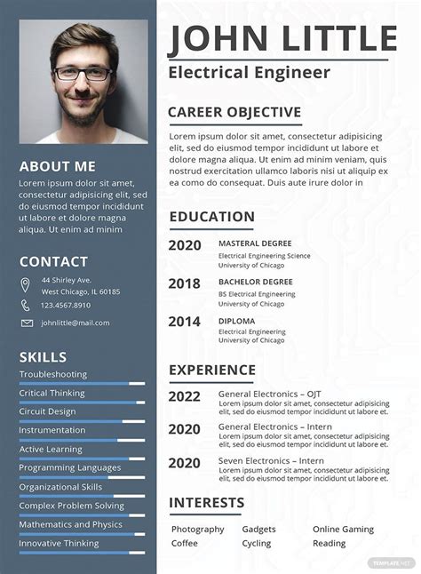 Resume For Electrical Engineer Fresher