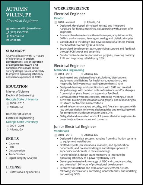 Download Resume For Diploma Electrical Engineer 