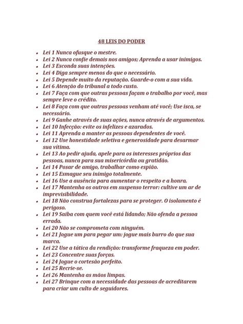 Resumo 48 Leis Do Poder Pdf